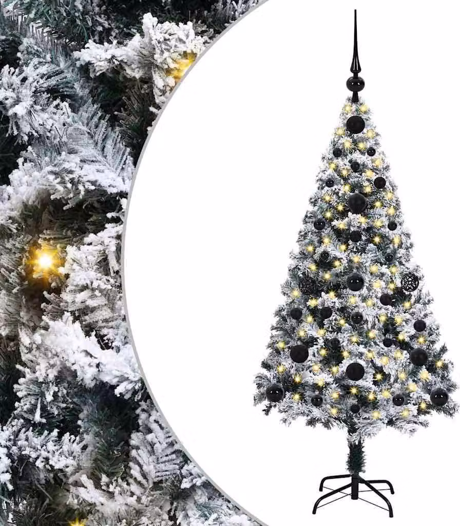 vidaXL Albero di Natale artificiale con 150 LED con supporto bianco 120 cm