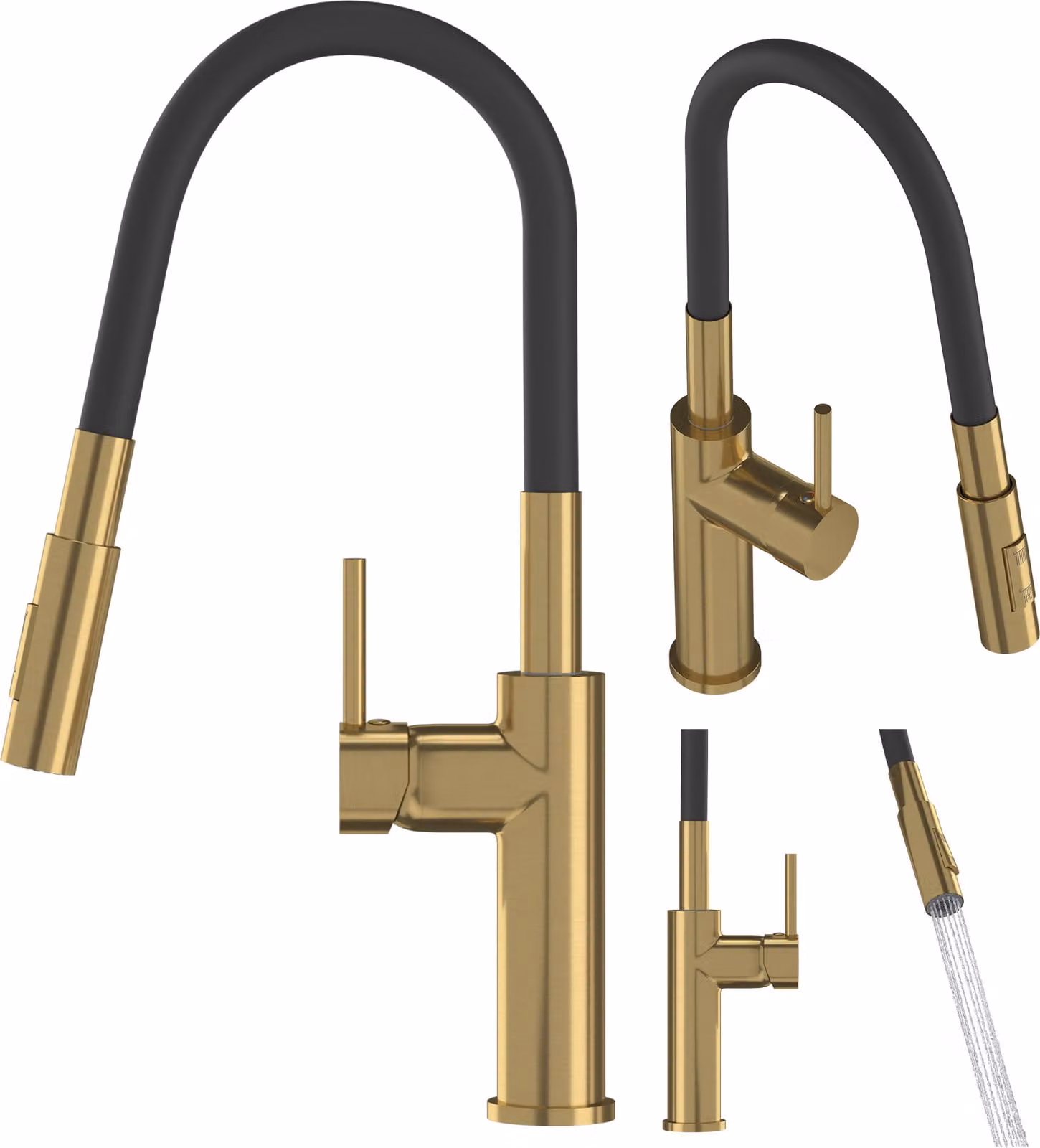 Granitan - Rubinetto da cucina - Rubinetto per lavello - Orientabile a 360° - Oro - Rubinetto da cucina - LONAR