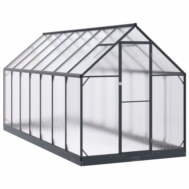 Serra da giardino vidaXL antracite in alluminio e acciaio zincato L/P/H: 183,5 x 423,5 x 207 cm