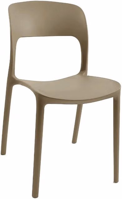 Set 4 Sedia in Polipropilene Vela Impilabili Tortora – Profilo Curvo e Design Essenziale
