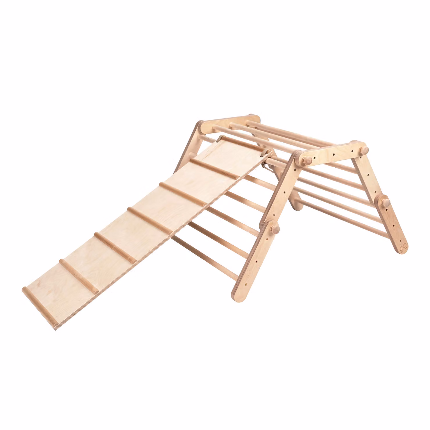 Struttura in legno per arrampicata "Ette Tete Fipitri" con scivolo | Triangolo da arrampicata Montessori per interni con rampa, ideale per bambini | Modificabile con 5 elementi