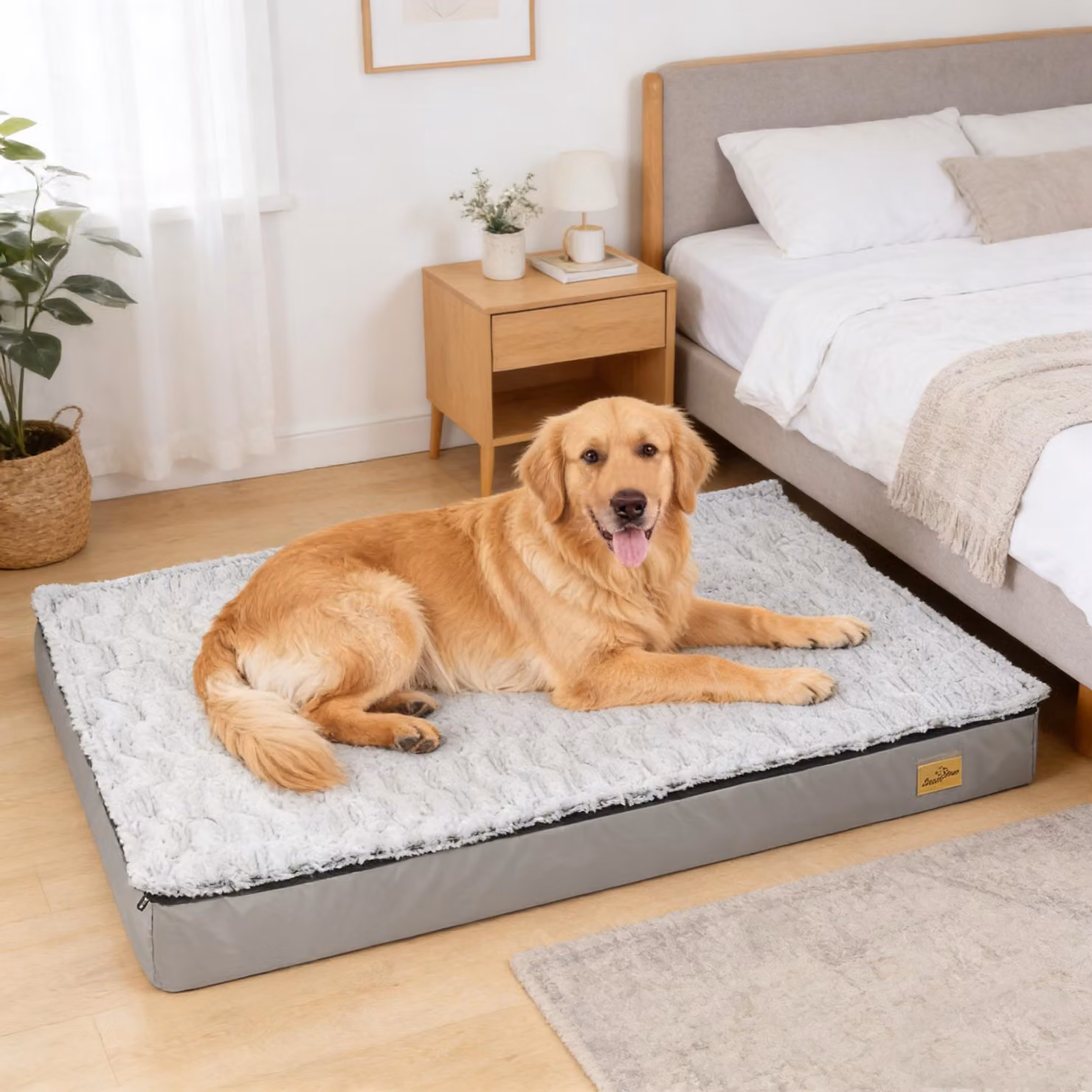 WISFOR letto per cani tappetino ortopedico per cani letto per cani divano per gatti letto per articolazioni lavabile impermeabile, XXXL: 135 x 100 x 12 cm