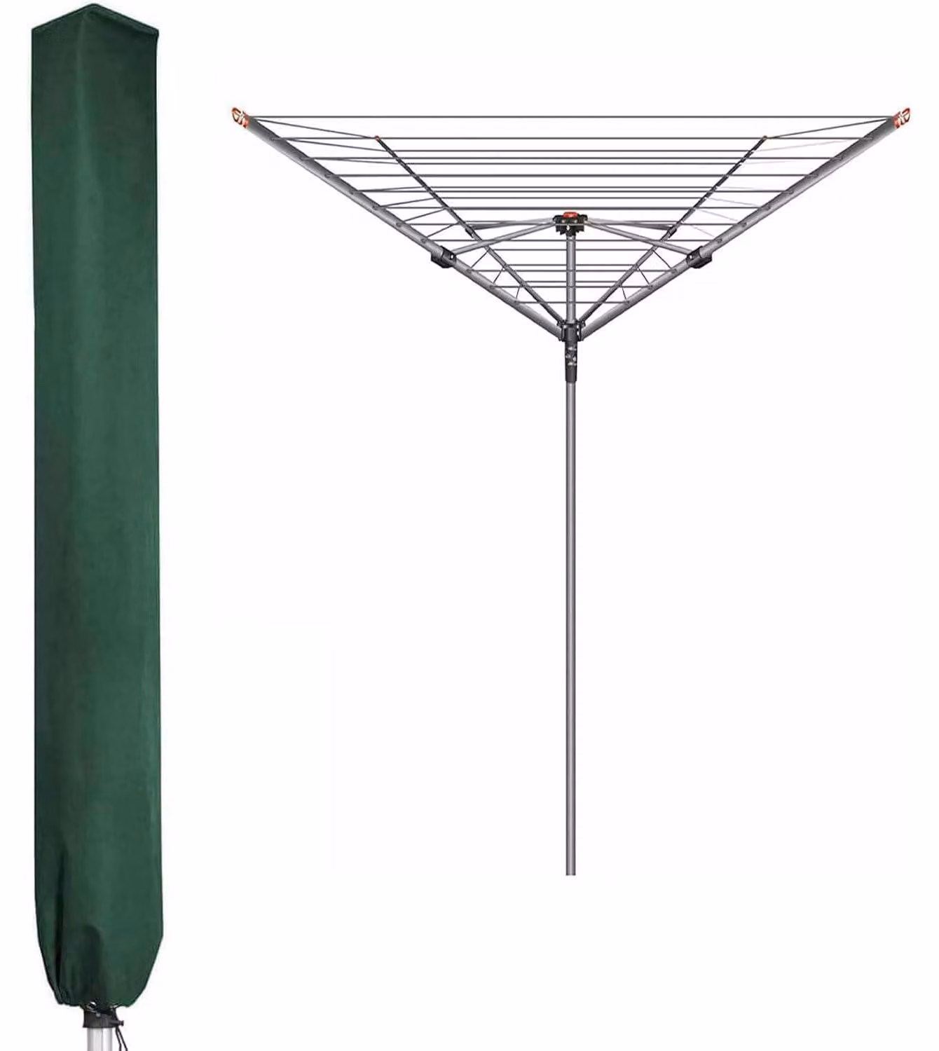 Copertura protettiva per stendibiancheria, impermeabile, realizzata in tessuto Oxford PVC 600D, con cerniera, colore verde, dimensioni 16x16x165 cm
