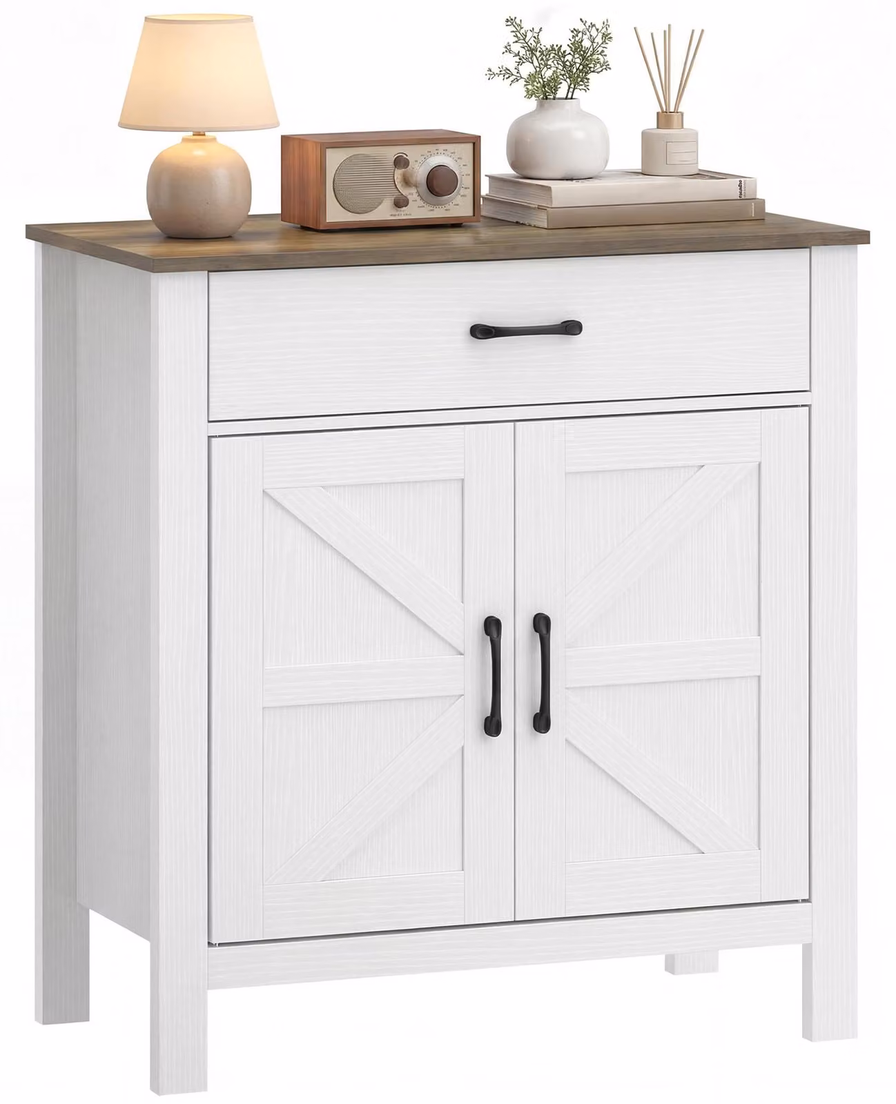 Credenza HOMCOM, mobile da sala da pranzo con cassetto e ripiano regolabile, bianco