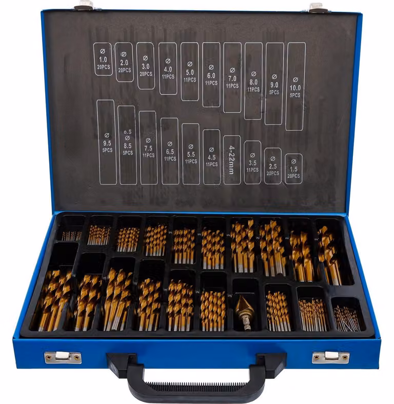 BGS 72130 Set di punte elicoidali e a gradini HSS 1-10 mm, 231 pezzi
