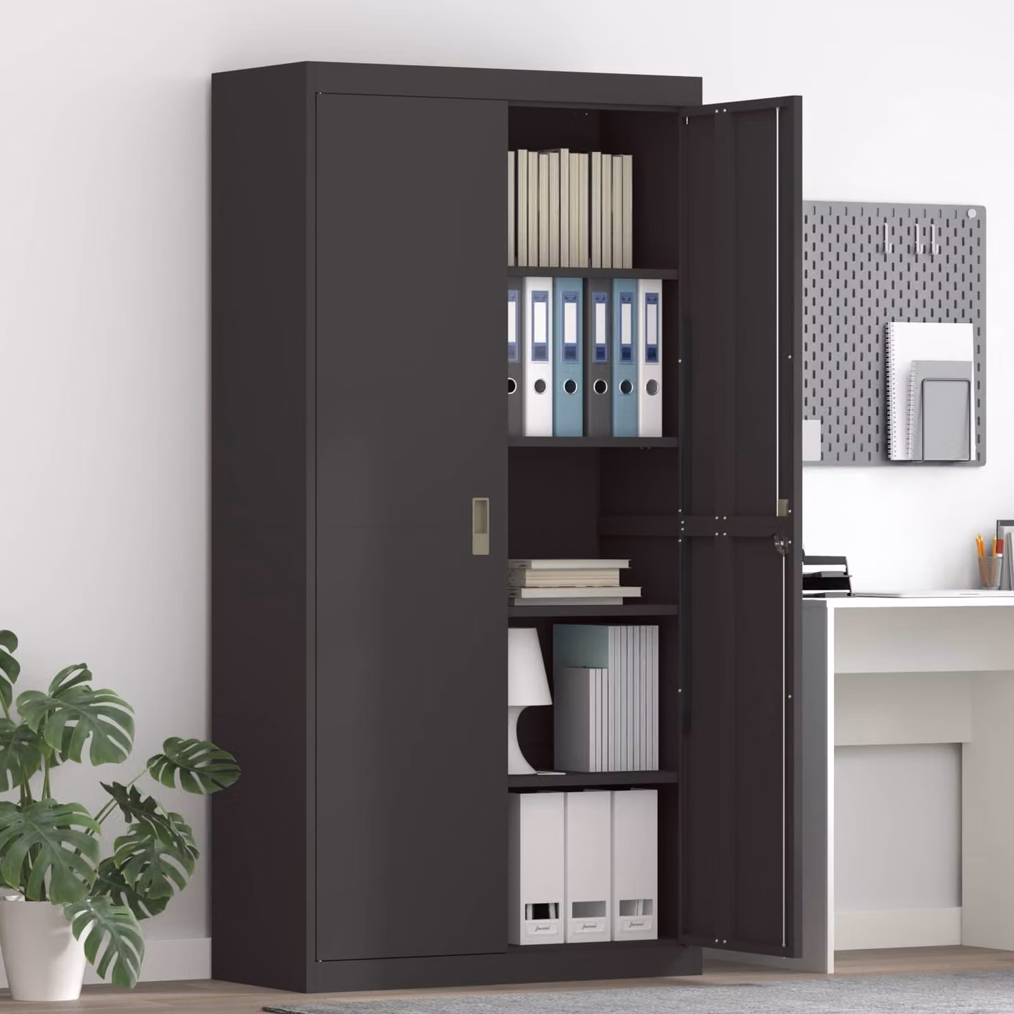 vidaXL Armadio Nero 90 x 40 x 180 cm Acciaio