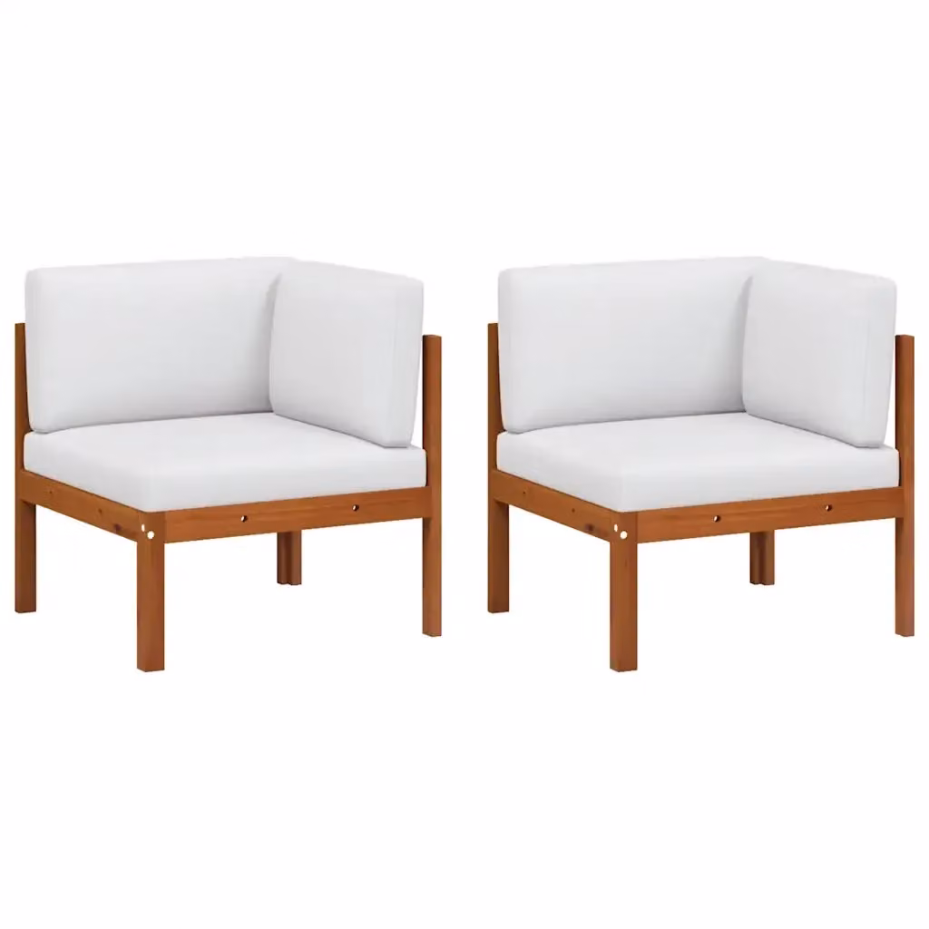 Set di 2 Divani Angolari da Giardino a L vidaXL in Legno di Acacia Trattato con Cuscini Rimovibili e Resistenti alle Intemperie – 2