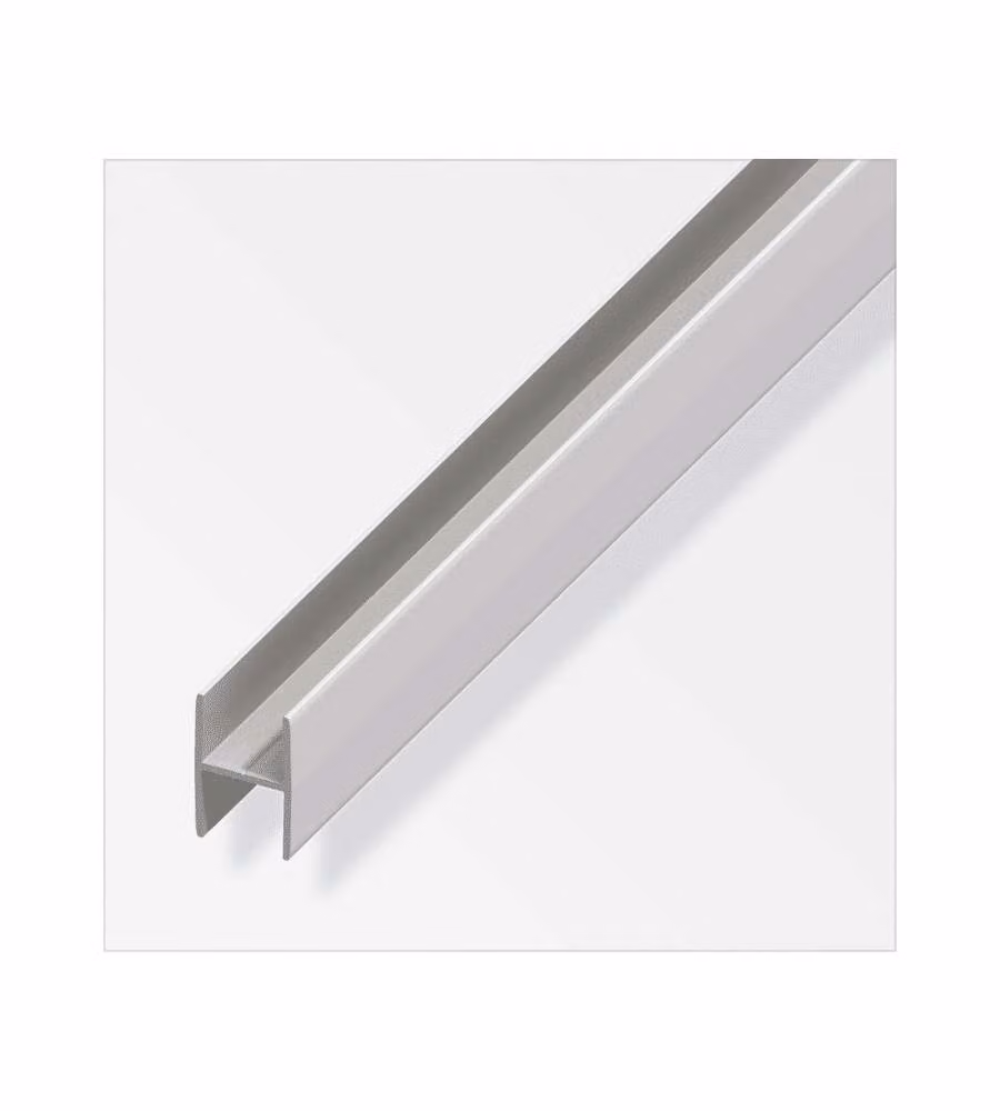 Alfer Profilo a H 16mm Alluminio Anodizzato Argento 1m per Pannelli