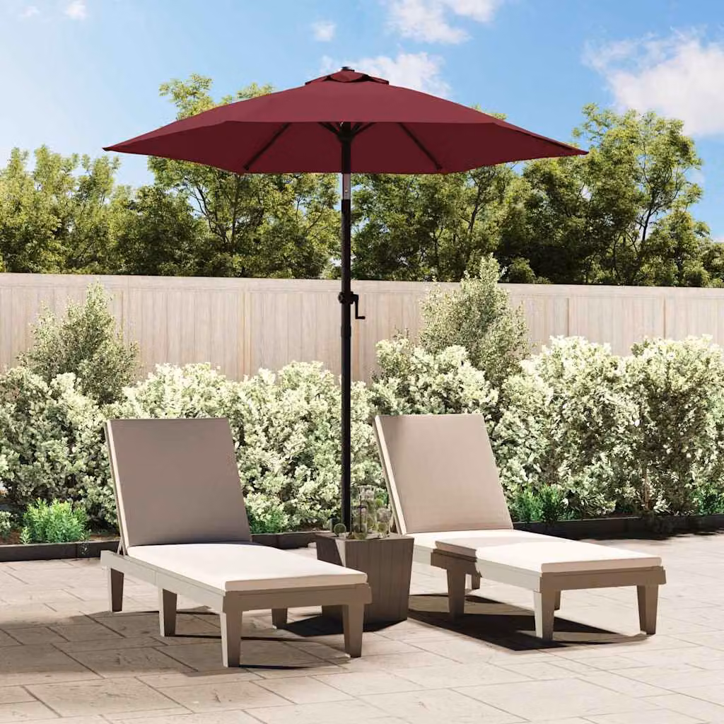 Ombrellone vidaXL in alluminio e poliestere, Rosso e Grigio, L: 200 cm, H: 224 cm