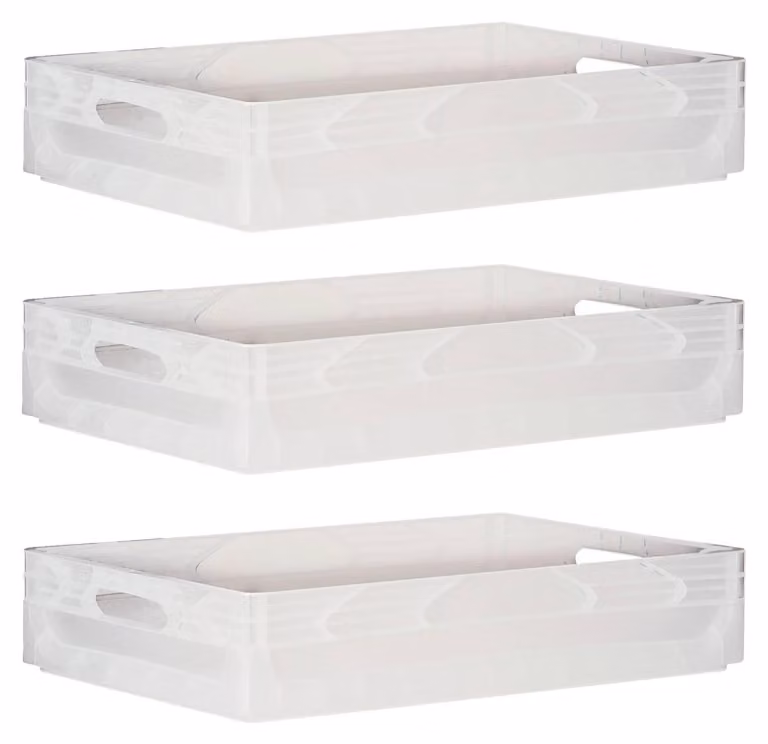 Solidchoice - Set di 3 contenitori trasparenti, dimensioni 60 x 40 x 12 cm