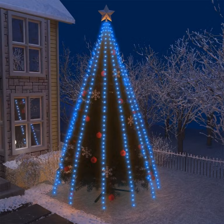 The Living Store Albero di Natale luminoso 500 LED blu 500 cm