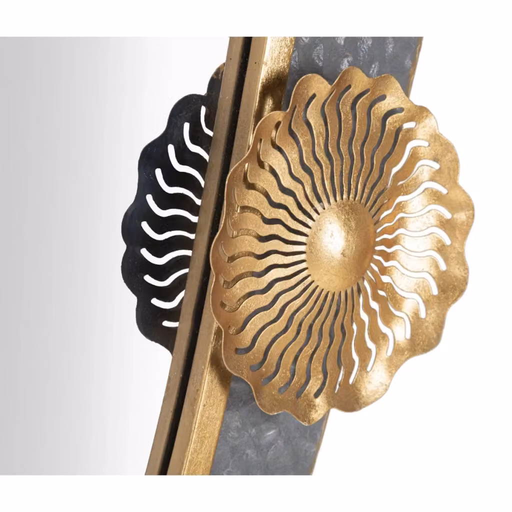 Specchio da parete verticale Vikasa Home in metallo e vetro oro o nero – 2
