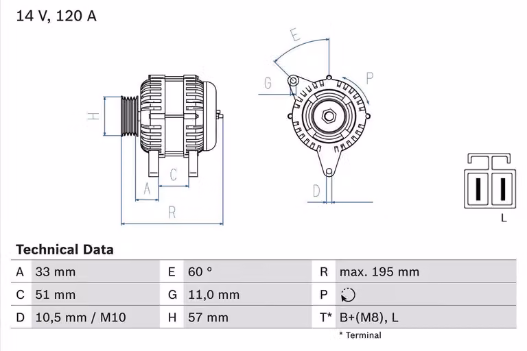 BOSCH 0 986 081 060 Alternatore x