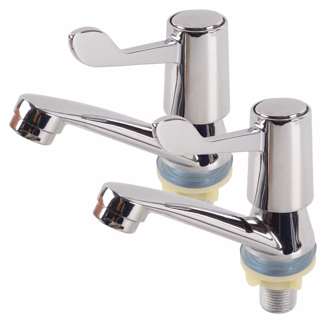 Solidchoice - Set di 2 rubinetti moderni in Vetroceramica per lavabo, con finitura cromata