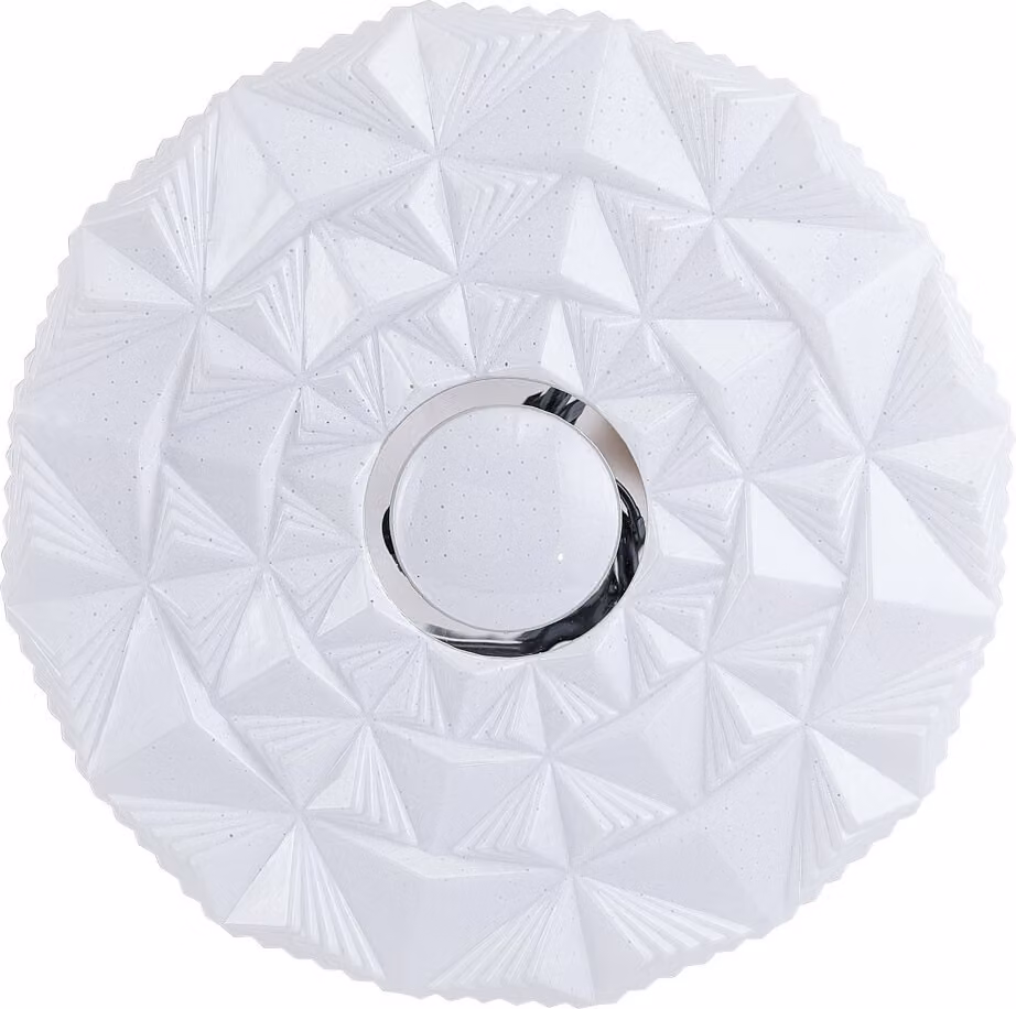 Plafond decorativo a soffitto per soggiorno camera da letto forme triangolari bianco rotondo Ø48cm colore neutro LED 48W KELMI Italux