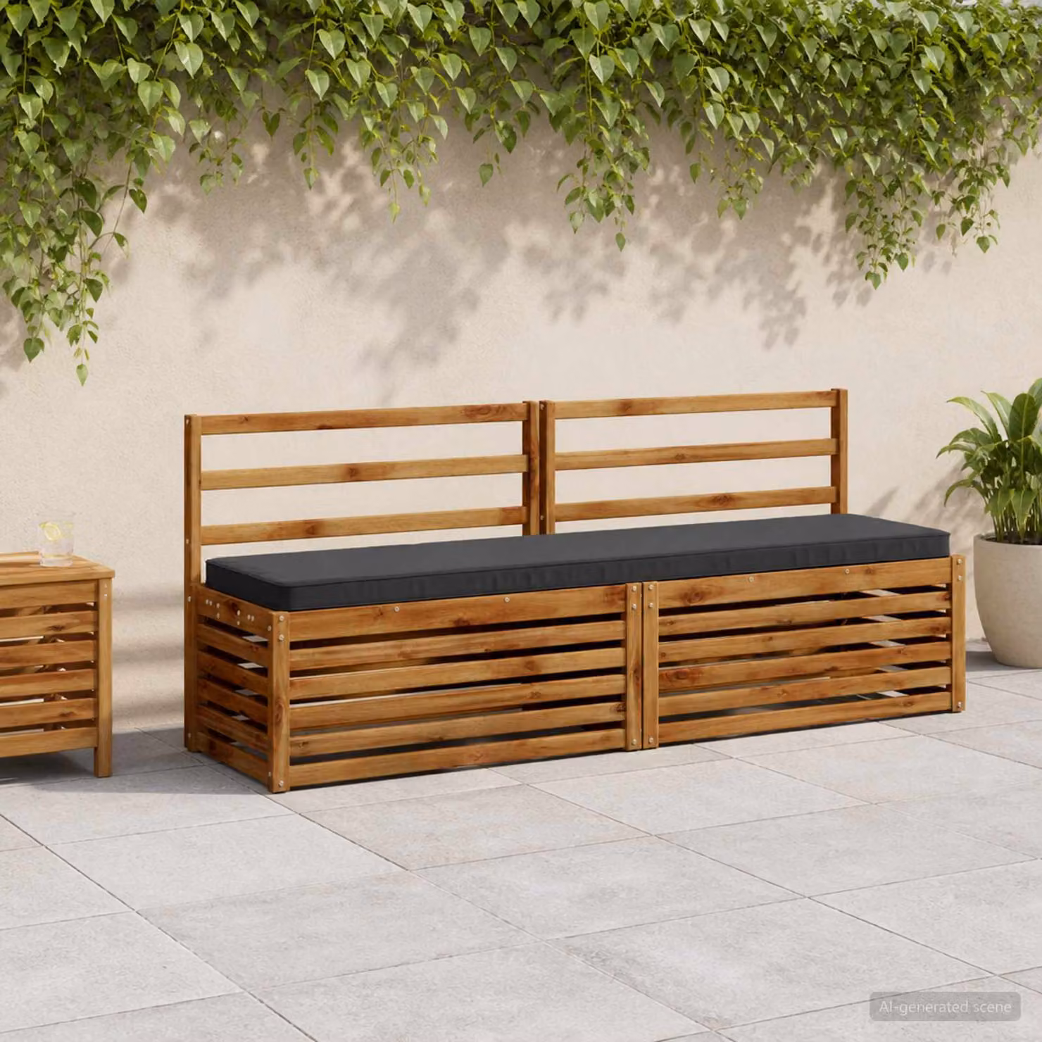 Set di 2 cuscini per panchina vidaXL VUGHT in poliestere, colore grigio antracite, design moderno con rivestimento rimovibile e resistente ai raggi UV
