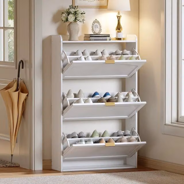 Scarpiera Slim 3 Ante ¨C Minimal ¨C Bianco 76x23x118 cm