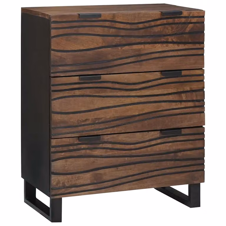Credenza rustica vidaXL in legno di mango marrone L: 60 cm, P: 33 cm, H: 75 cm