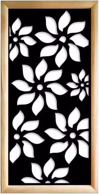 Moduli Decorativi Floreali Signorbit in Legno e PVC Nero, L 73 cm x H 148 cm