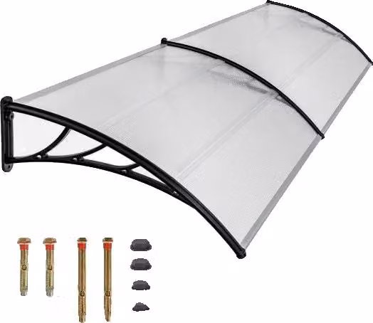Tettoia, montaggio a parete, resistente alle intemperie, design ad arco