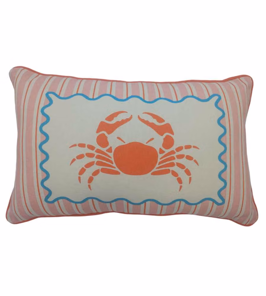 Domo Mea Cuscino Decorativo Granchio 30x50cm per Arredo Mare