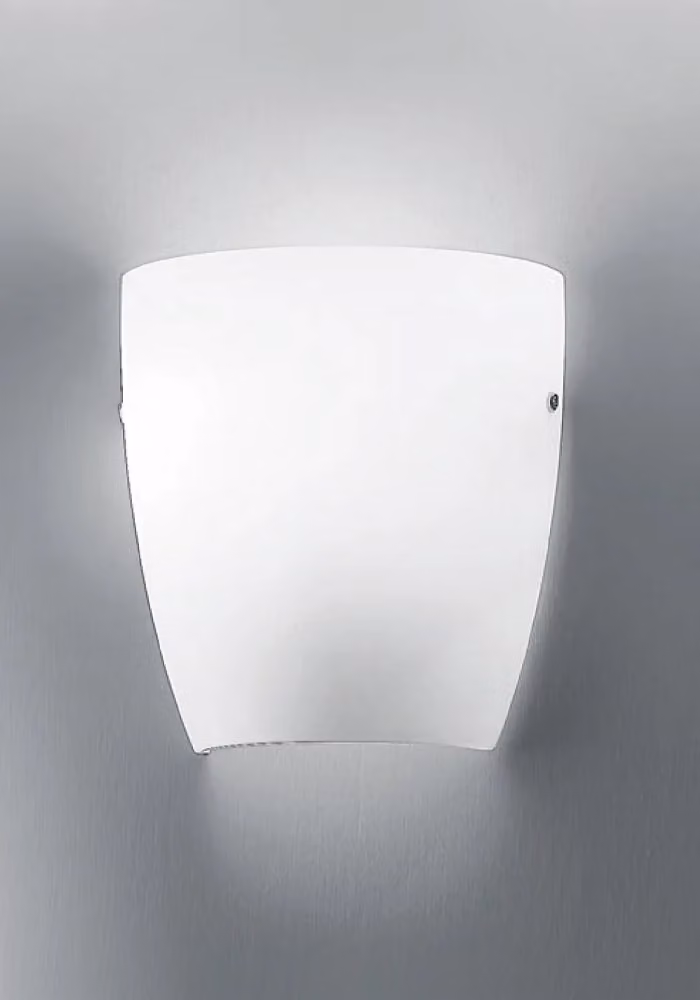 Applique da parete serie Kawa RossiNi Group in vetro bianco satinato e metallo con attacco E27 per LED, diametro 22 cm – 2