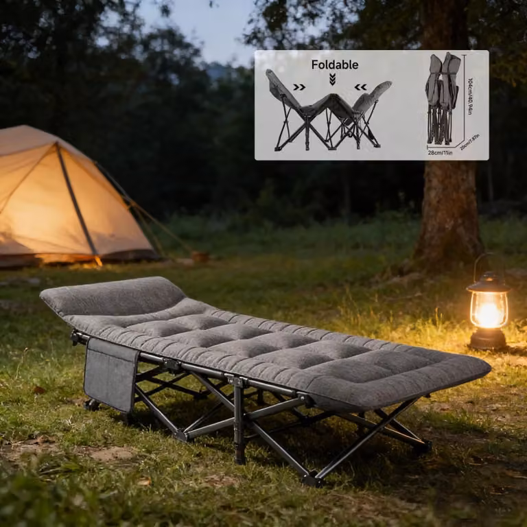 Letto da campeggio pieghevole con elevata capacità di carico
