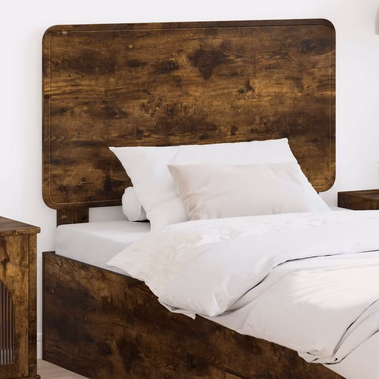 Testiera per letto moderna vidaXL in legno ingegnerizzato rovere fumé marrone