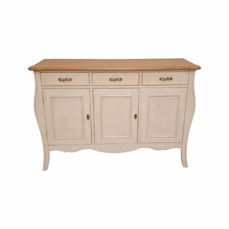 Madia credenza shabby chic in legno di pino bicolore bianco e marrone Mobili 2G L/P/H: 151 x 50 x 105 cm