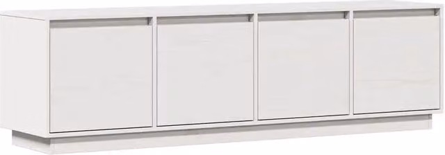 Mobile TV | Armadietto TV | Mobile Porta TV Bianco 156x37x45 cm in Legno Massello di Pino
