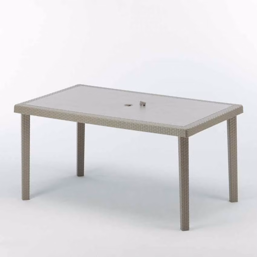 Tavolo rettangolare in polirattan Grand Soleil Boheme 150x90 - Beige