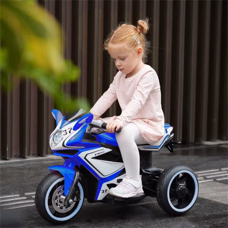 Moto Elettrica per Bambini Zephmum con Pedale, Luci e Batteria Ricaricabile, Rossa