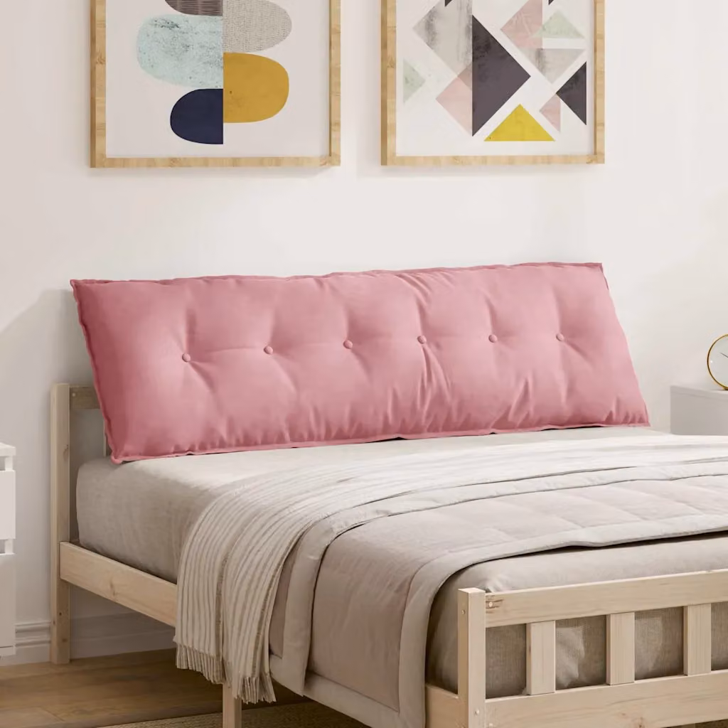 Cuscino per schiena ergonomico vidaXL in velluto a coste rosa, L 160 x P 50 cm