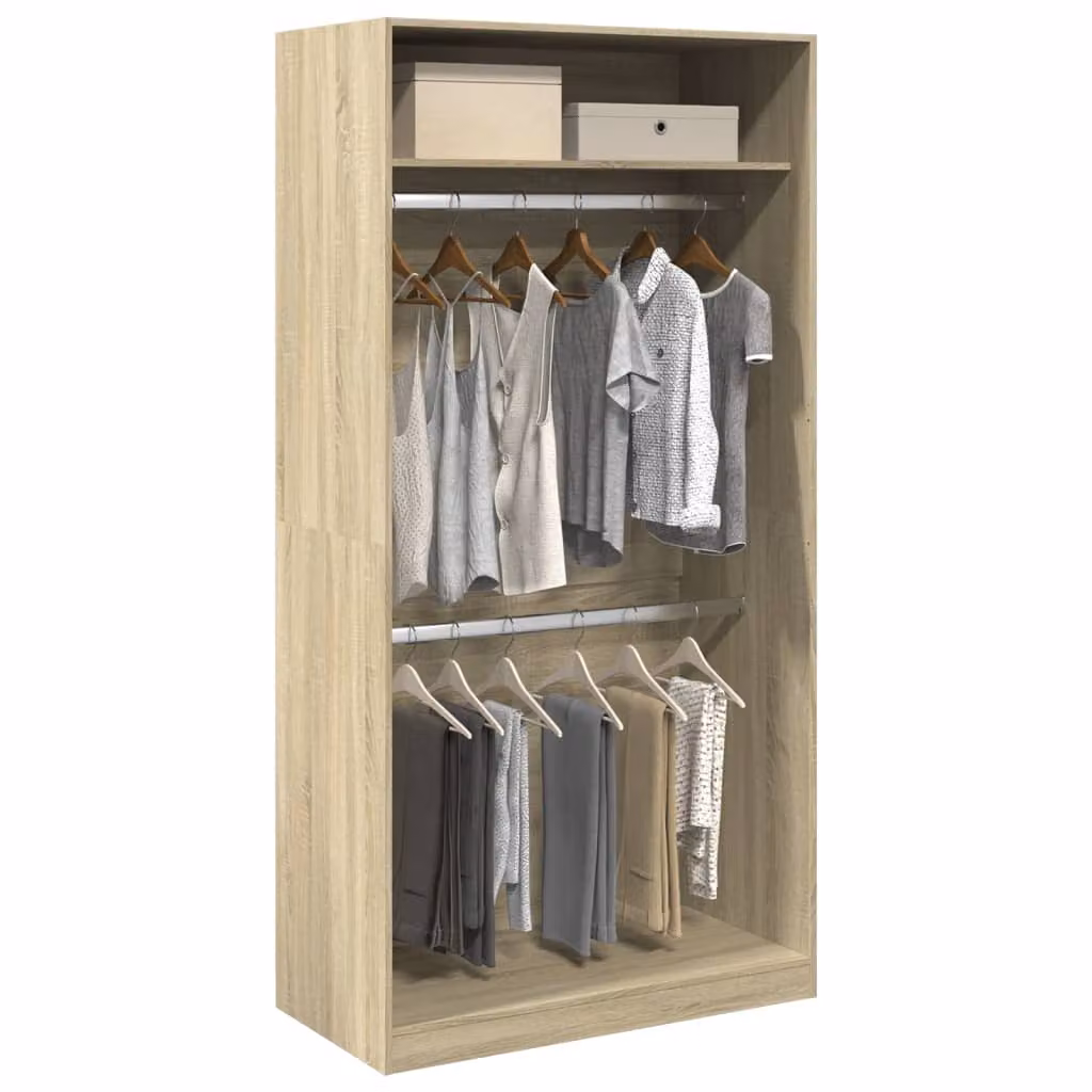 Armadio vidaXL in Rovere Sonoma con ante a battente, L: 100 cm, P: 50 cm, H: 200 cm – 1