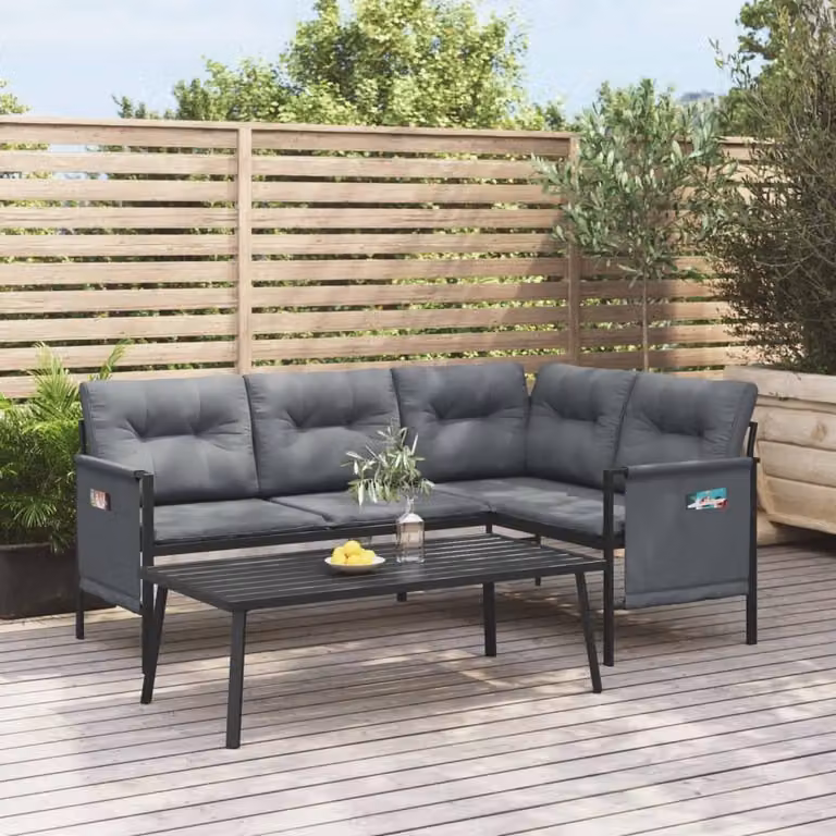Maison Exclusive - Set da giardino a 2 pezzi in acciaio antracite