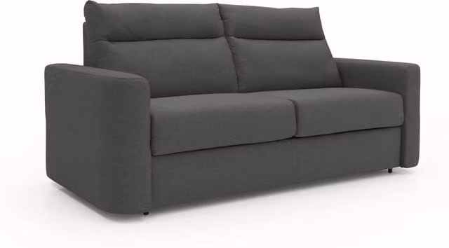 Divano letto Cupido Divani.Store in tessuto impermeabile simil cotone antracite L: 202 cm, Materasso: 140 x 190 cm – 1