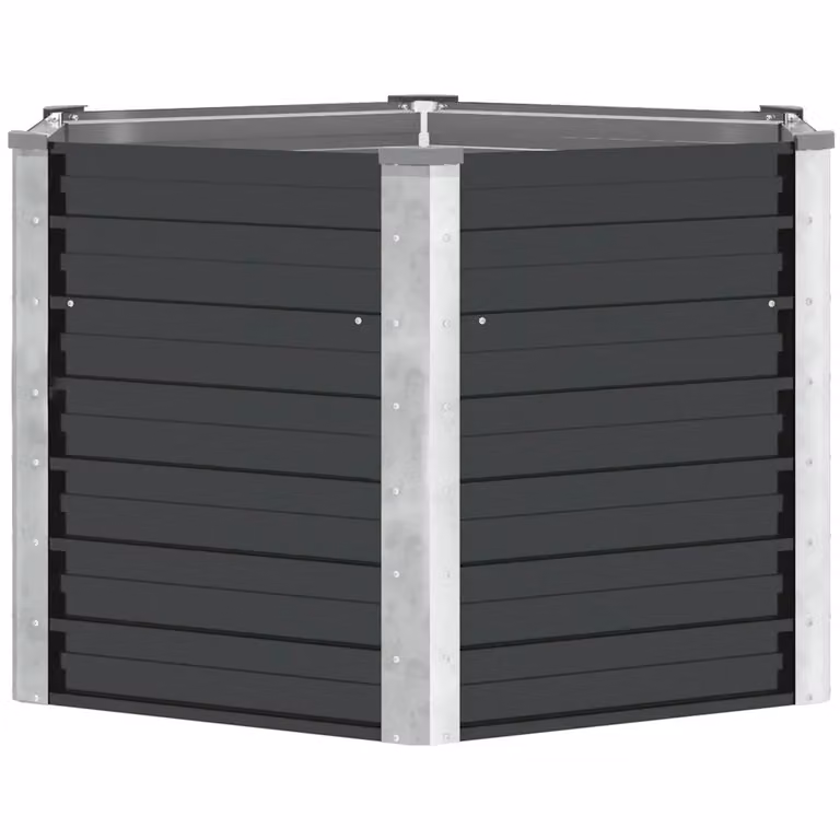 Fioriera per giardino vidaXL in acciaio zincato antracite L/P/H: 129 x 129 x 77 cm