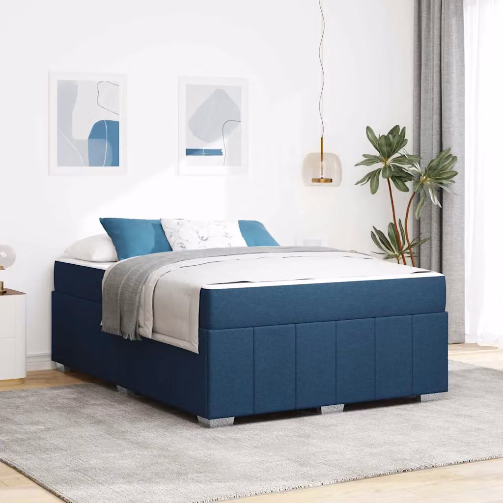 Struttura letto con materasso vidaXL in tessuto blu, L: 160 cm, P: 200 cm – 1