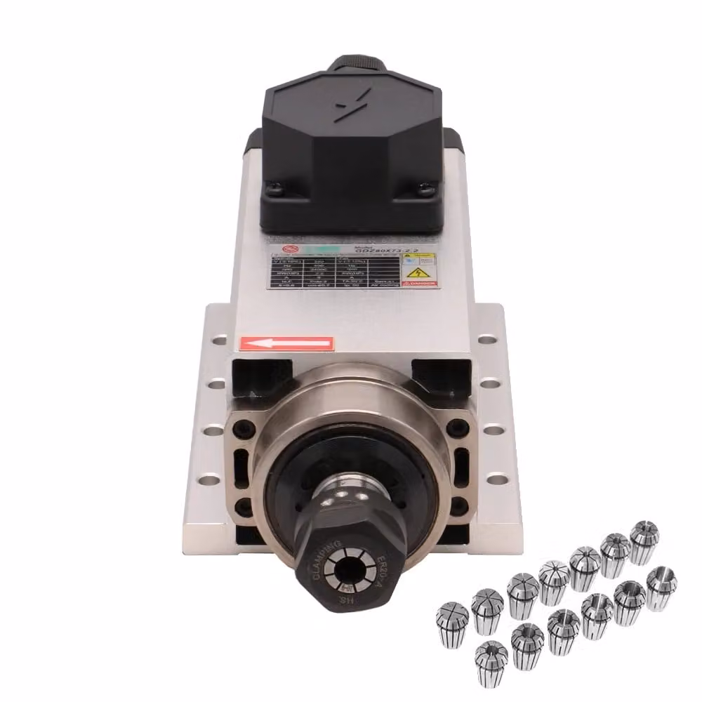 Motore mandrino, 24000 giri/min ad alta velocità, tecnologia raffreddata ad aria, argento, 528 mm