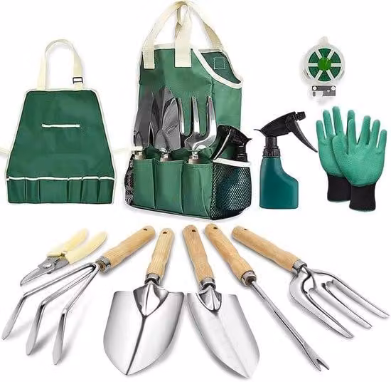 Set da giardino 11 pezzi in acciaio inossidabile antiscivolo