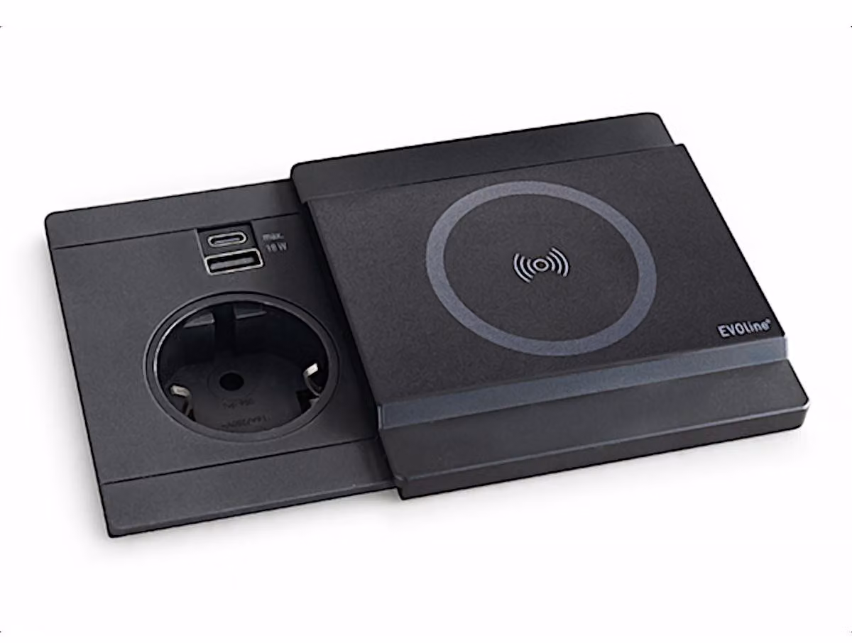 EVOLine Circle80 con coperchio scorrevole DisQ, nero opaco, squadrato