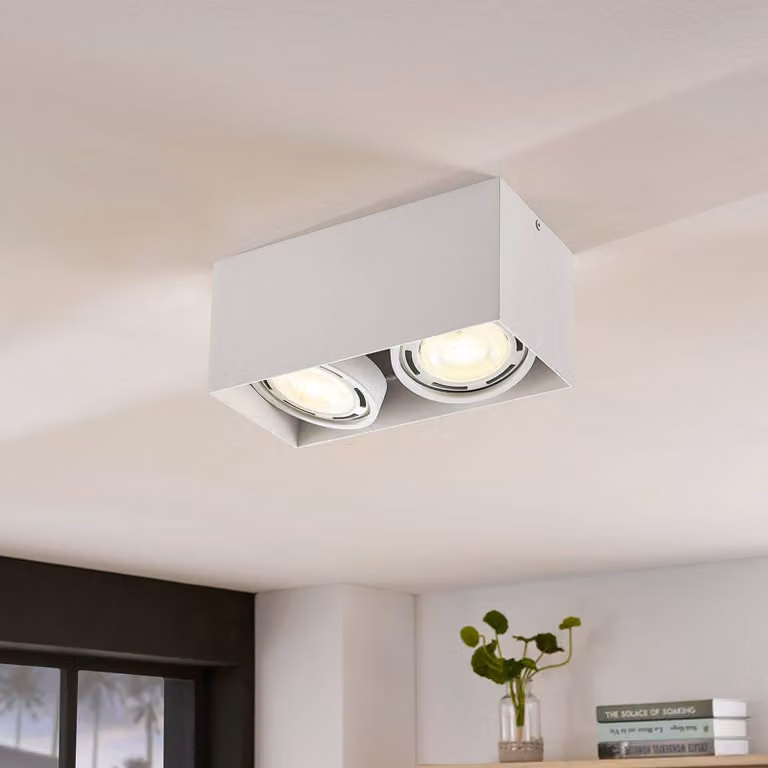 Faretto da soffitto Mabel, a 2 luci, 27 cm, bianco, GU10 Mabel Arcchio, dimmerabile, Bianco / Opale, Cucina, Alluminio, Moderno, Faretto