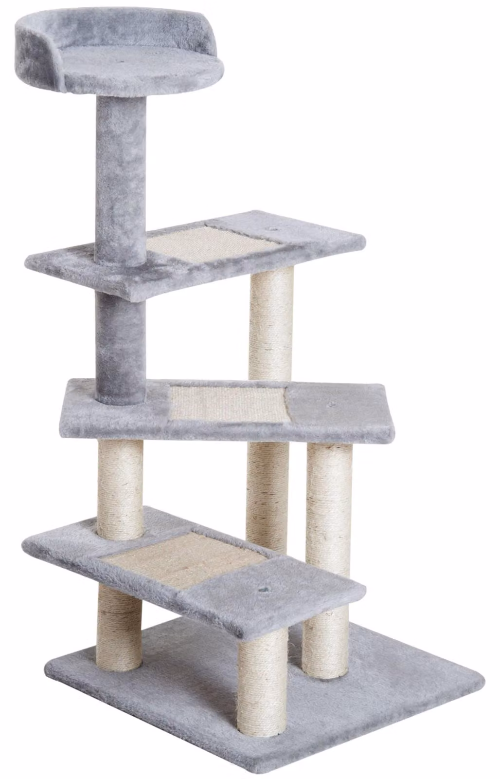 Albero per gatti con sisal e area relax | Colore: Beige, Grigio | Dimensioni: 48x48x99,5 cm