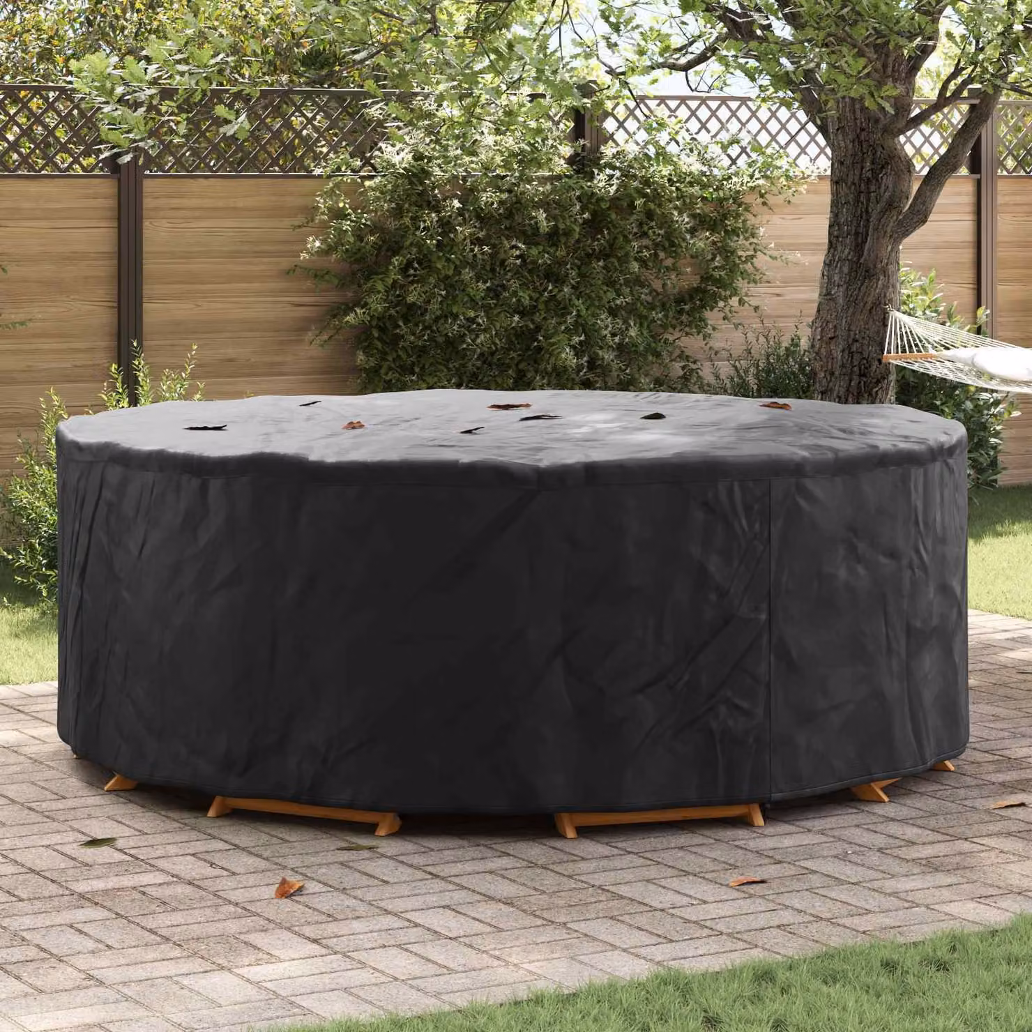 Copertura per mobili vidaXL in tessuto Oxford 210D in poliestere, disponibile in nero o antracite, L/P/H: 244 x 244 x 105 cm