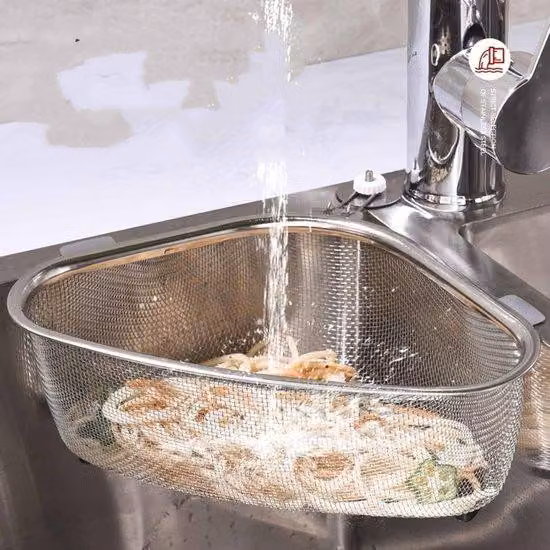 Vaso in acciaio per acque reflue e frutta - per filtraggio e pulizia - lavabo angolare sospeso