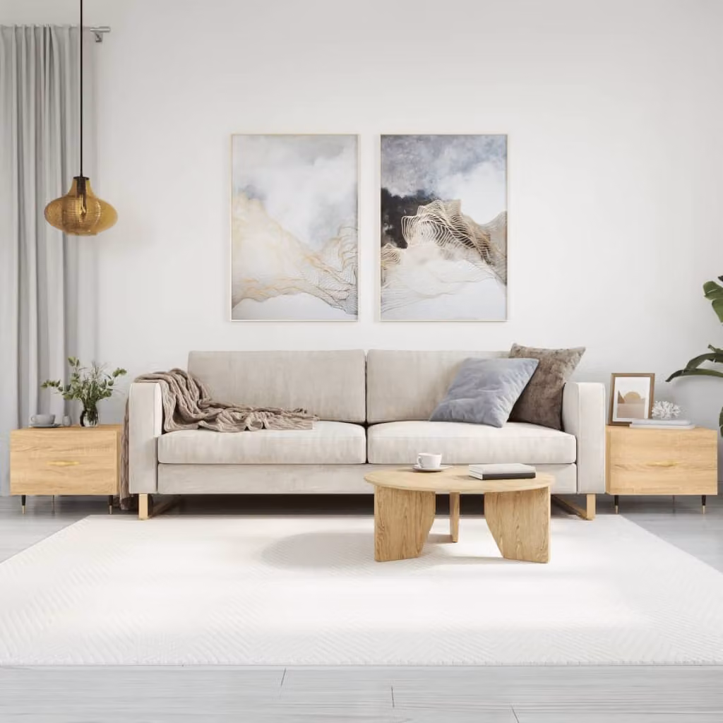 Set di 2 tavolini da salotto vidaXL in legno color rovere, L/P/H: 50 x 50 x 40 cm