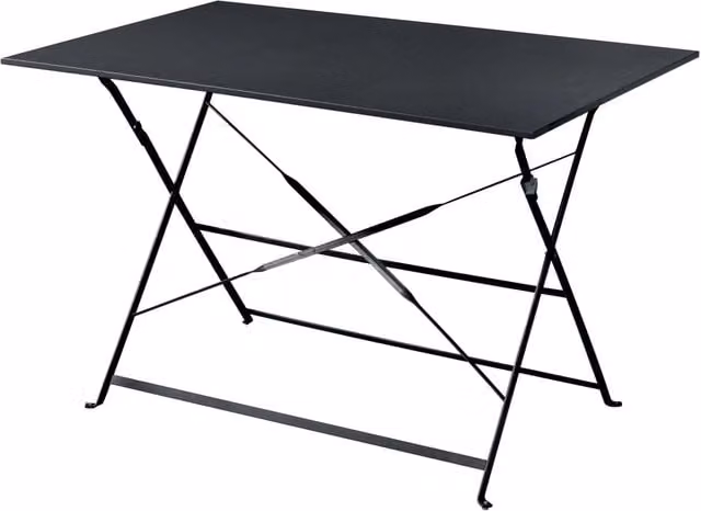 Tavolo da giardino e sala da pranzo pieghevole GIORDANOSHOP in acciaio antracite L: 126 cm, P: 70 cm, H: 72 cm