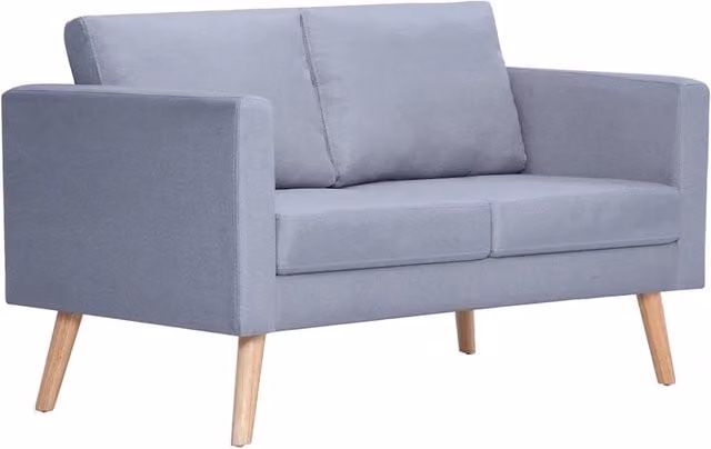Divano | Divano da soggiorno | Sofa a 2 Posti in Tessuto Grigio Chiaro