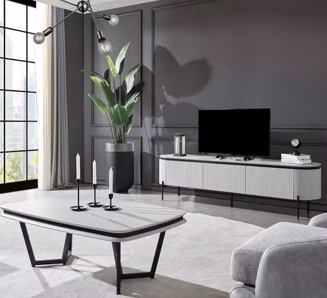 Elegant Lowboard Robust Couchtisch Fernsehtisch Tisch Wohnzimmer Möbel Sidebaord
