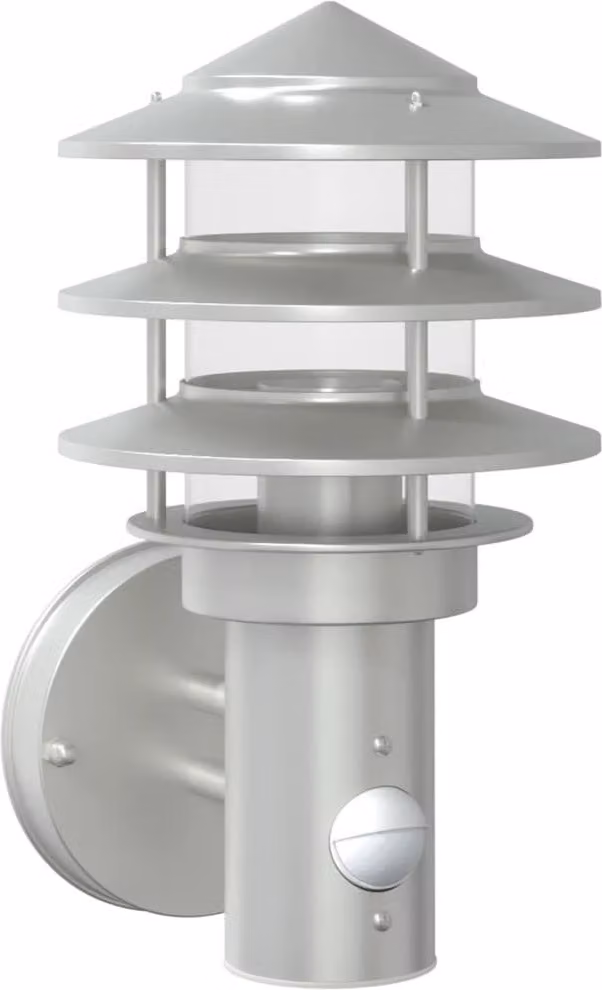 Applique per Esterno con Sensore Argento in Acciaio Inox